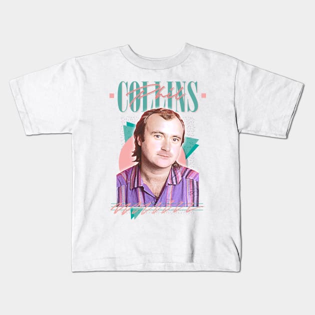 Phil Collins /// Retro 80s Aesthetic Fan Design Kids T-Shirt by DankFutura